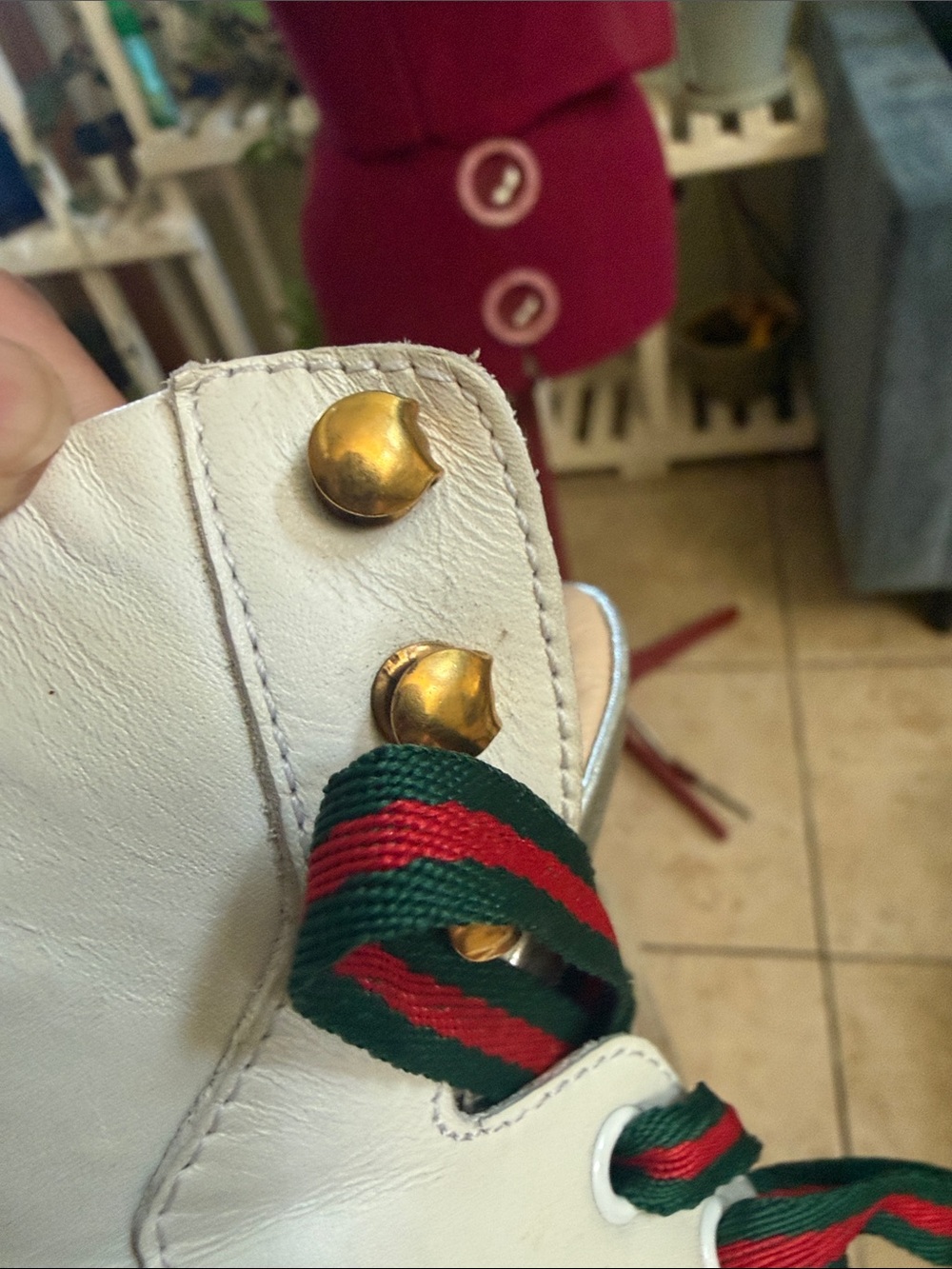 Gucci white leather high-top sneakers - no box - Picture 11 of 16